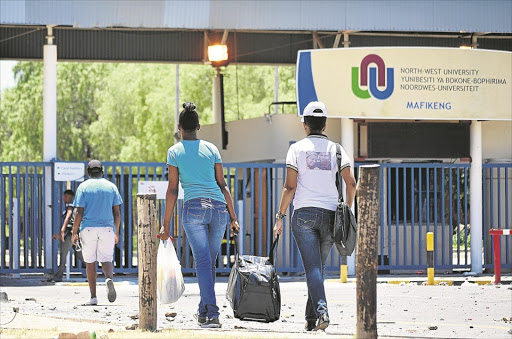 FILE PICTURE: October 29, 2015. EVICTED: Many students at North West University ’s Mahikeng campus have been homeless since their eviction from residences on Wednesday Photo: Tiro Ramatlhatse © Sowetan