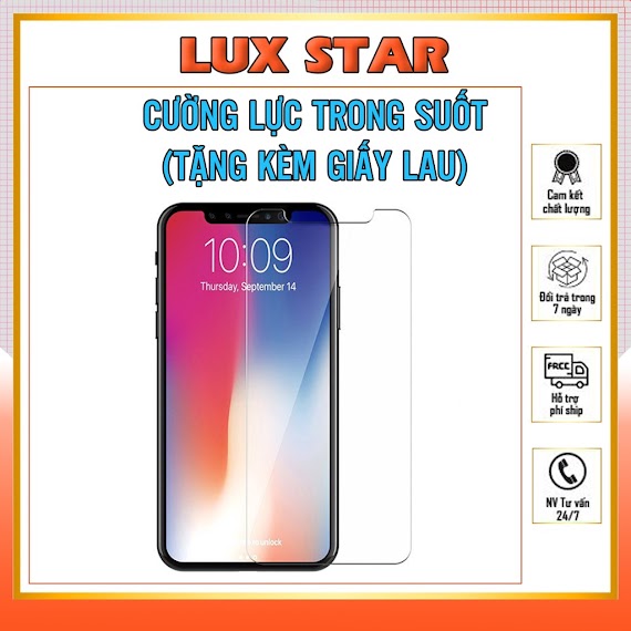 Kính Cường Lực Iphone 9H Trong Suốt, Bảo Vệ Bề Mặt Tốt 6/6S/7/7Plus/8/8Plus/Plus/X/Xr/Xs/11/12/13/Mini/Pro/Max