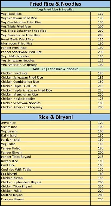 Contochino menu 