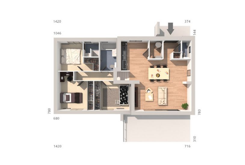  Vente Terrain + Maison - Terrain : 700m² - Maison : 93m² à Roaix (84110) 