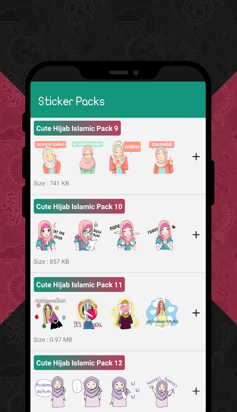 Cute Hijab Islamic Stickers for WhatsAppのおすすめ画像1