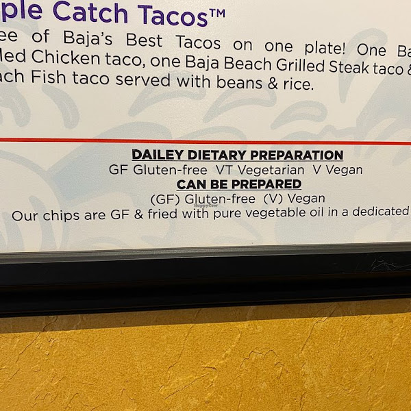 Follow the Gluten-Free road with these easy menu modifiers to maintain your GF diet.  Everything is GF on our menu, except: flour or wheat tortillas, any steak product (soy marinade), El Dorado Tacos (mahi-mahi has a soy-ginger glaze) & any offering with Mole' (has flour in the recipe).  **We utilize a color-coded tong/knife/cutting board area for all of our proteins, which helps control cross-contamination.