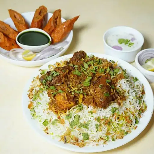 Chicken Hyderabadi Dum Biryani With Seekh Kabab