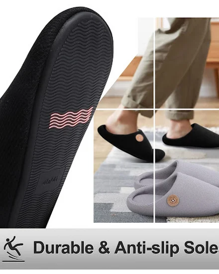 Shevalues Home Soft Mules Slippers For Men And Women Wint... - 3