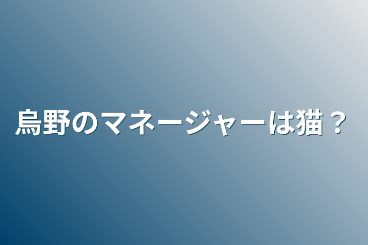 「烏野のマネージャーは猫？」のメインビジュアル