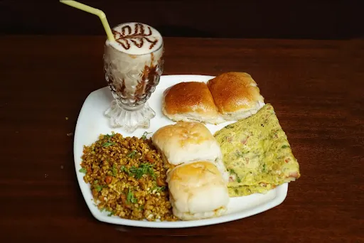 Indian Style Omelette With Classic Bhurji And Cold Coffee