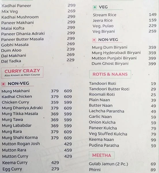 Khan Chacha Muradabadi Since 1998 menu 