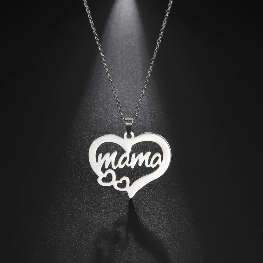 Title 4, Collier en acier inoxydable motif lettre Hollow...