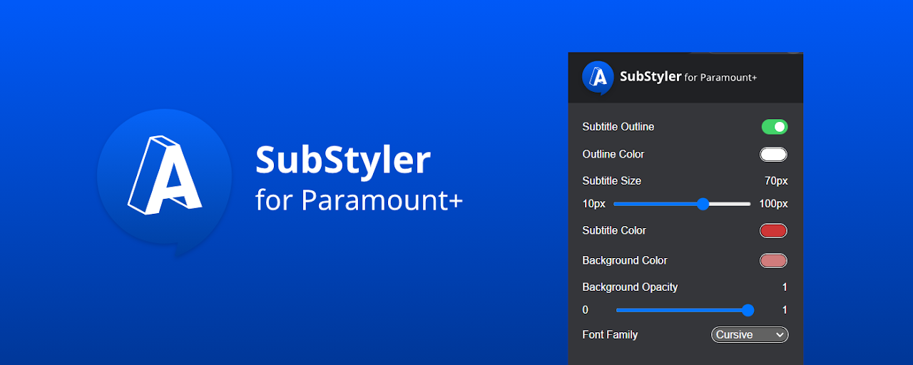 Paramount+ SubStyler : customize subtitles Preview image 2