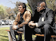 Actors Orlando Bloom and Forest Whitaker, who play police officers in 'Zulu', which premiered at the Cannes Film Festival at the weekend
