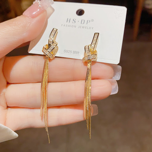 Title 1, Simple Delicate Super Shining Zircon Knot Long ...