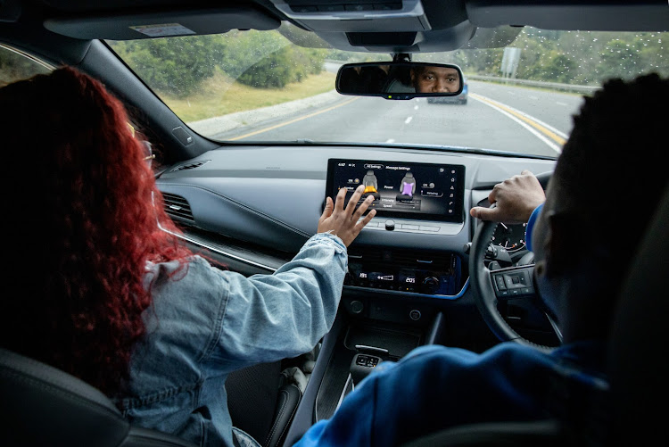 Nine-inch touchscreen infotainment system is compatible with Apple CarPlay and Android Auto.