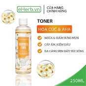 Toner Nước Hoa Hồng Hoa Cúc & Aha 5% Milaganics Ngừa Mụn, Giảm Dầu Dành Cho Da Dầu Mụn 250Ml