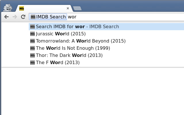 IMDB Search chrome extension