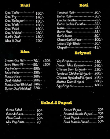 Veere Da Dhaba menu 