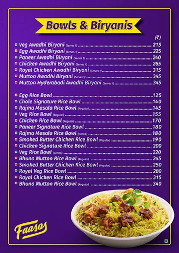 Faasos - Wraps, Rolls & Shawarma menu 