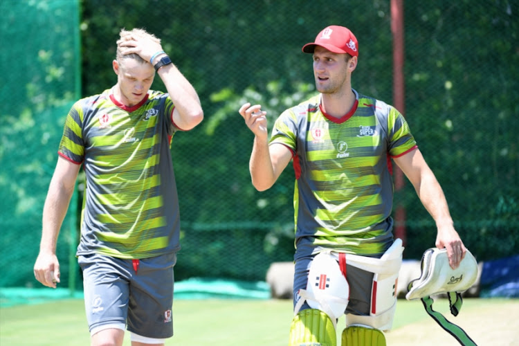 Corbin Bosch and Theunis de Bruyn during the Tshwane Spartans Training Session at SuperSport Park on November 27, 2018 in Pretoria, South Africa.