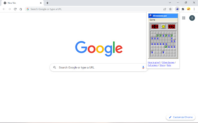 Classic Minesweeper Offline Game chrome extension