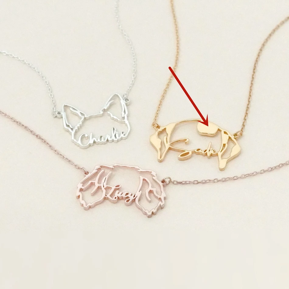 Roestvrijstalen Engelse letter naamketting DIY, holle kat en hond. Maak een unieke gepersonaliseerde ketting voor je huisdier.
