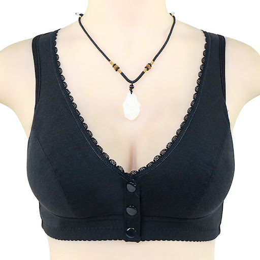 Title 32, Cotton front button bra without steel ring, fea...