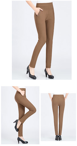 Title 5, High Waist Pencil Slim Lace Pocket Leggings Pan...