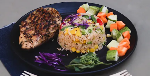 Chicken Grilled BBQ Sauce With Brown Rice