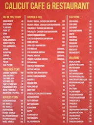 Calicut Cafe Restaurant menu 4