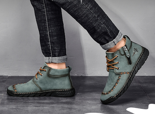 Title 2, New Mens Mid-top Zipper Martin Boots Versatile...