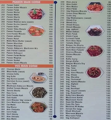 Treat Maruti Pav Bhaji menu 