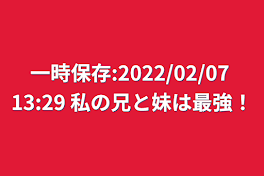 一時保存:2022/02/07 13:29 私の兄と妹は最強！