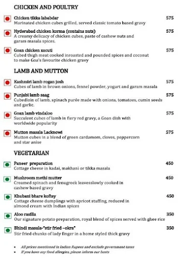 Upper Deck, Radisson Blu Resort menu 