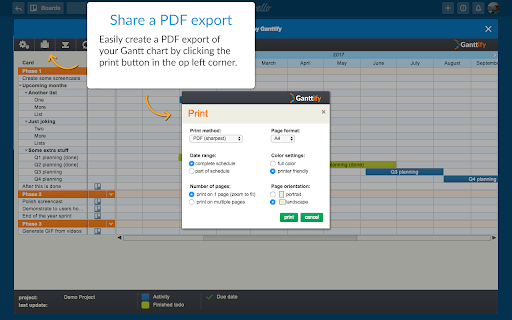 Gantt chart for Trello