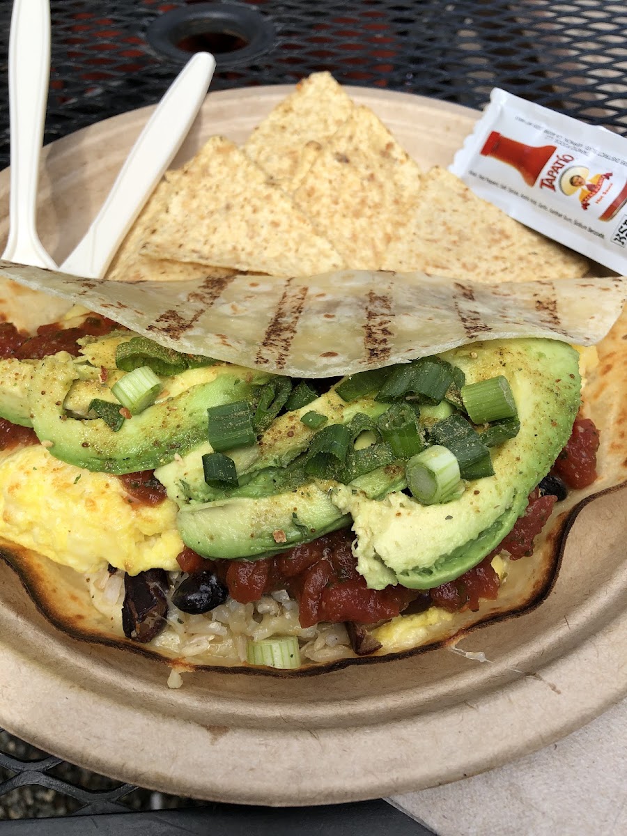 Gluten free breakfast burrito