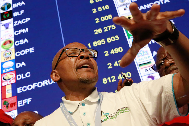 Mzwanele Manyi of the African Transformation Movement (ATM) was among a group of disgruntled smaller opposition parties that staged a demonstration at the ROC in Tshwane, They are disputing the results and calling for a re-run.