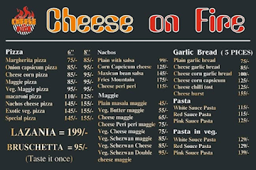 Cheese On Fire menu 