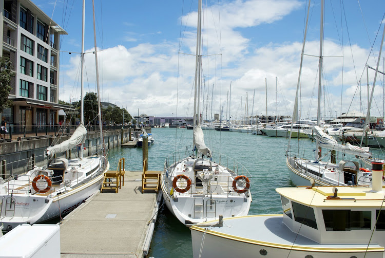 Viaduct Harbour in Auckland, New Zealand. 