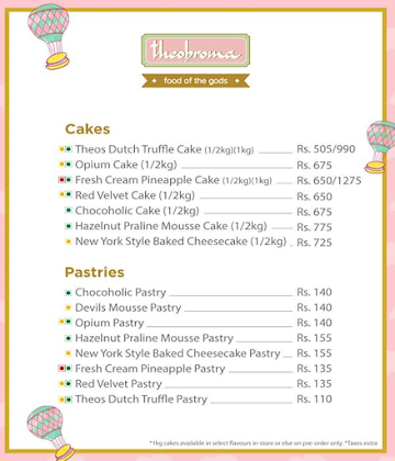 Theobroma menu 