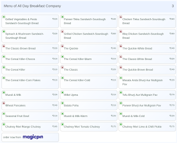 All Day Breakfast Company menu 