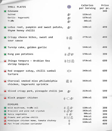 Khyma - Sea Princess menu 