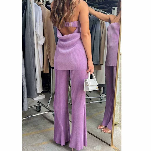 Title 2, Casual broek met slanke top, tweedelige set in ...