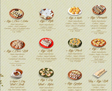 Kanti Sweets menu 