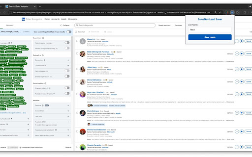 SalesNav Lead Saver screenshot 1
