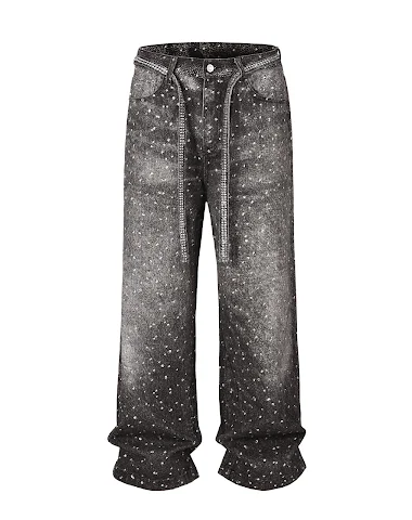 Heren jeans, gewassen, losse wijde - 3