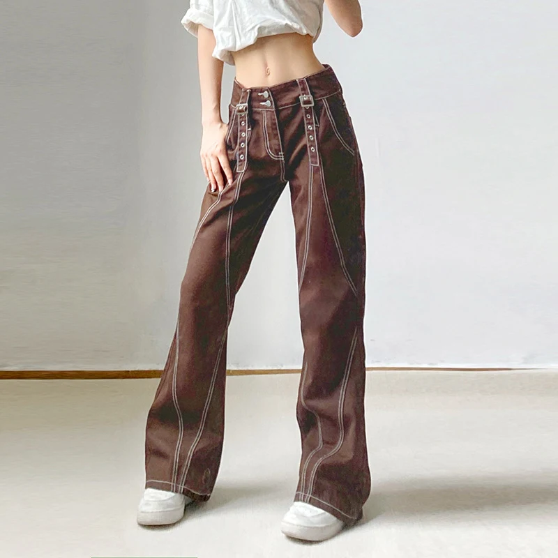 Title 5, Neue Damen High Waist Slim Straight Denim Hose....