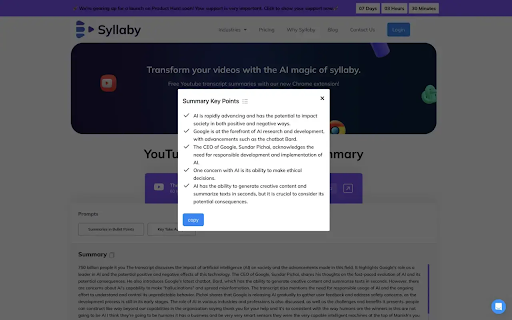 Youtube Summarizer - Syllaby