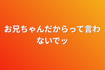 お兄ちゃんだからって言わないでッ