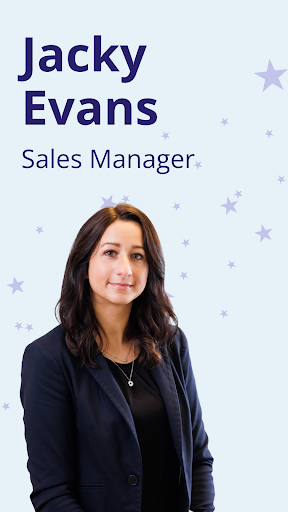 Picture of Jacky Evans with wording: Jacky Evans, Sales Manager