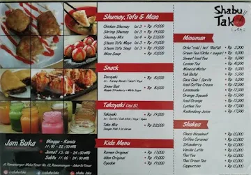 Shabu Tako menu 