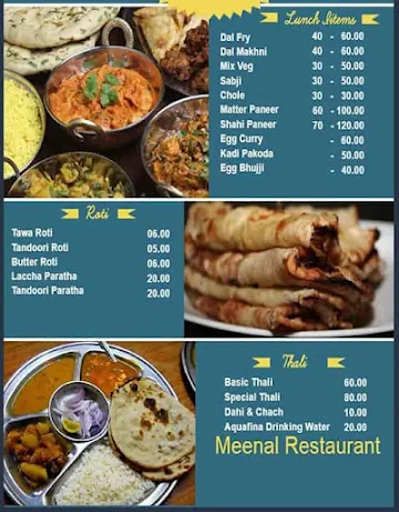 Meenal Restaurant menu 