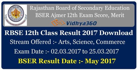 Rajasthan Board  Result 2017